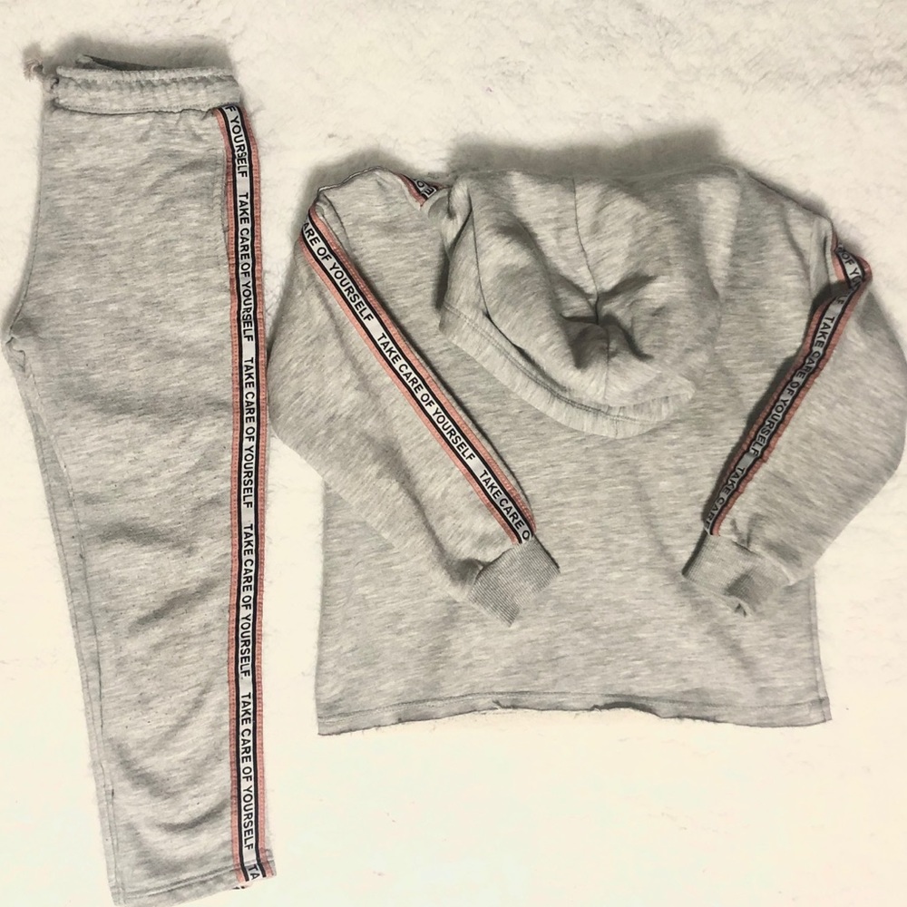 Grey “Take Care of Yourself” Matching Tracksuit